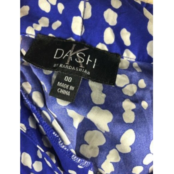 Dash K By Kardashians sz 00 Blue Gray Spot Neck - Picture 7 of 8